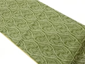 立涌に唐草模様織出し全通袋帯